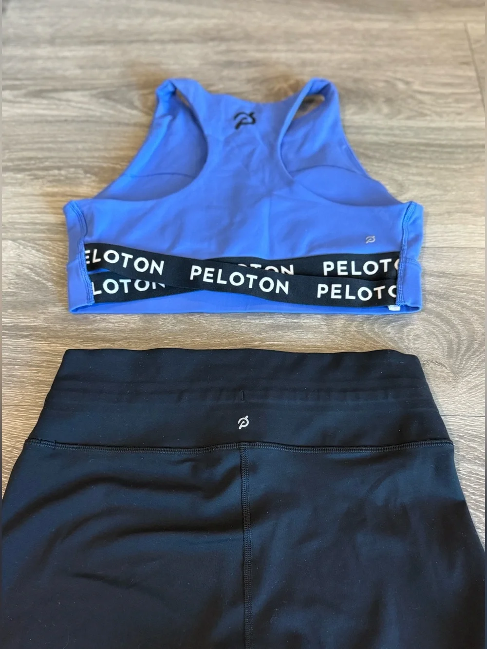 Peloton Blue Performance Leggings and Matching Sports Bra Workout Set